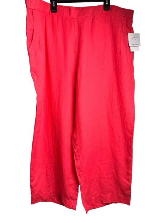 Charter Club Pants - Charter Club Luxury 100% Linen Coral Flash Crop Pants XL NWT